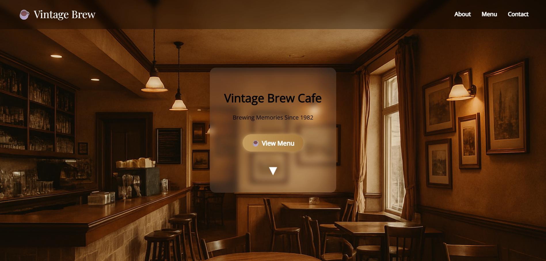 Vintage Cafe Website